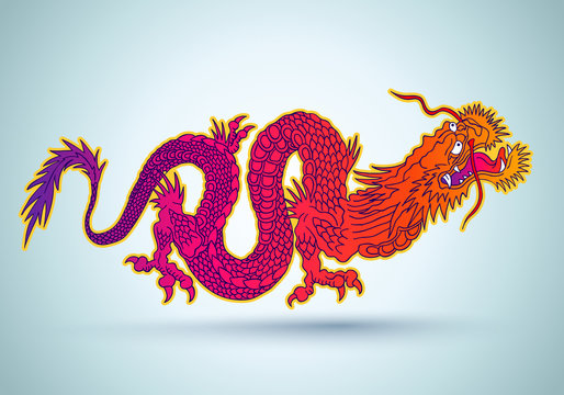 Colorful chinese dragon.