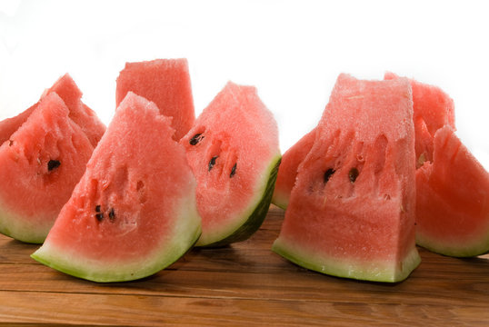 image of watermelon on white background closeup