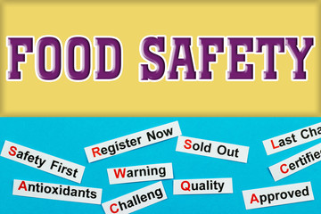 Food Safety Tag and word clouds concept