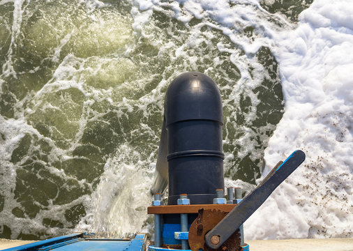 Pipe And Fitting In Basin For Sewerage Water Aeration And Cleaning In Process Of Sewage Treatment, Biological Treatment Plant