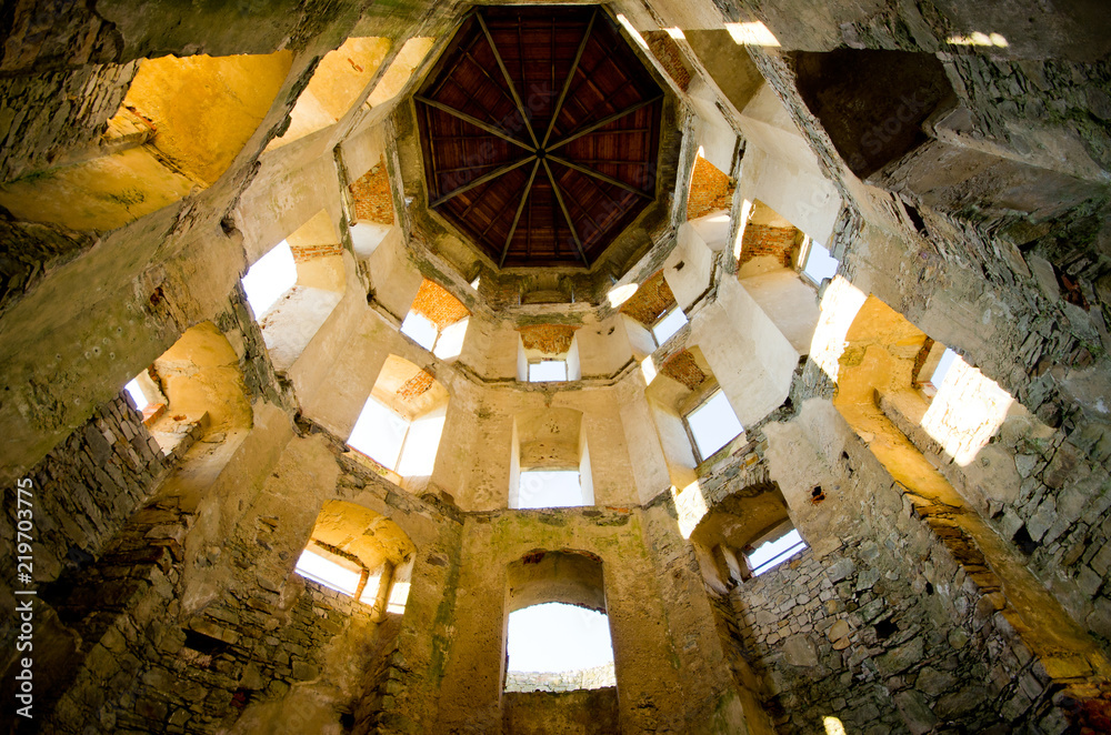 Poster ruined tower of krzyztopor castle, poland