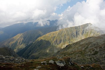 Mountains surrounded by clouds