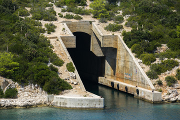 Military submarine bunker - Vis island, Croatia