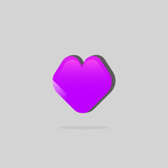 Violet heart flat icon