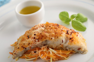 Baked cod with vegetables