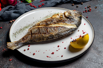 Dorado on grill