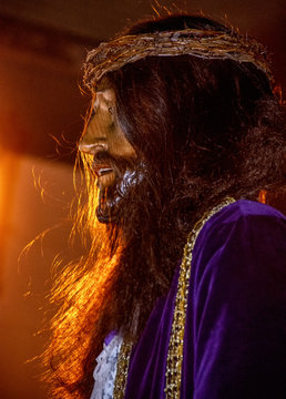 Primer plano del Cristo de Medinacelli en Torrelodones
