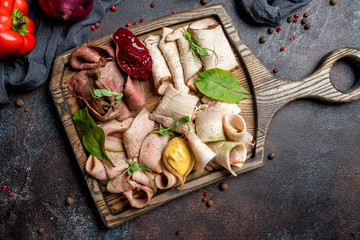 slicing of different meat