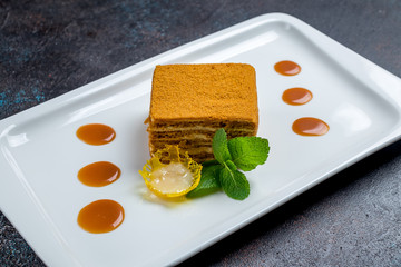 a piece of honey cake