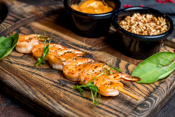 Tiger prawns on the grill