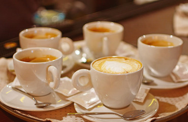 A few cups of coffee americano and cappuccino per company