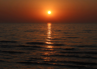 Morning with dawn at the seaside