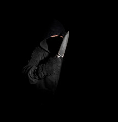 Assassin / Robber / Threatening Thug holding a Knife