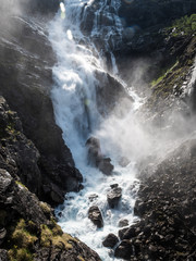 Waterfall in sunlight