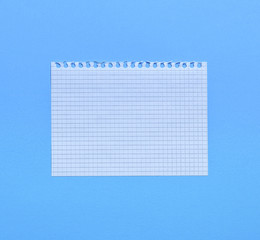 blank white sheet in a cell from a notebook