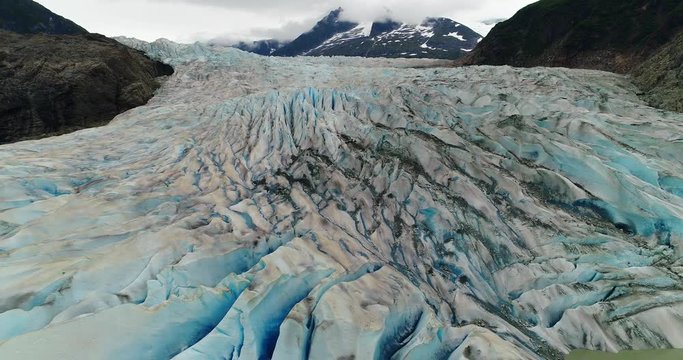 Juneau AK 4K Aerial Dolly Out Mendenhall Glacier