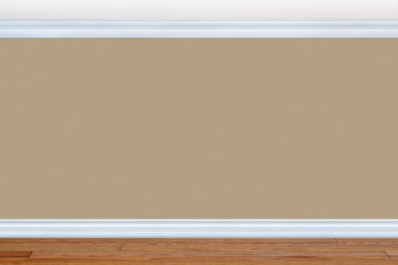 Bedroom wall with baseboard and crown molding