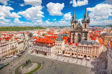 Rolgordijnen Oude Stadsplein in Praag © adisa