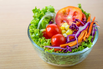 Fresh mixed vegetables salad.