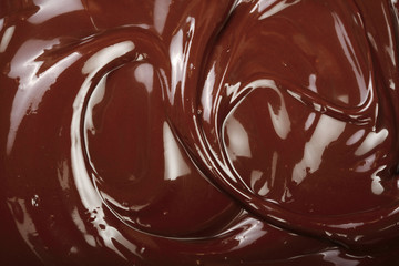 Melted chocolate swirl as a background closeup