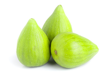 Ripe green fig fruit isolated on white background