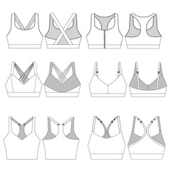 Vector templates for Womens Sports Bras