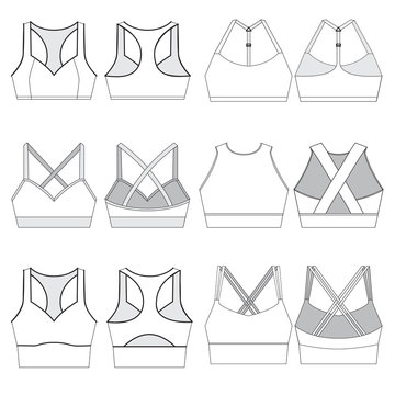 Vector templates for Womens Sports Bras