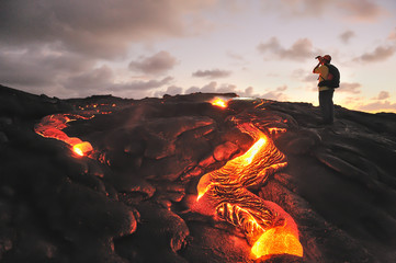 Kilauea lava flow, Big Island, Hawaii - obrazy, fototapety, plakaty