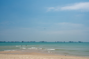 Fototapeta na wymiar Air, Sea and beach at east Coast Park in Singapore