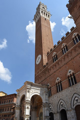 Fototapeta na wymiar Siena - Torre del Mangia e Palazzo Comunale