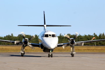 Fototapeta premium Turboprop plane on ground