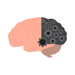 Isolated brain network icon. Artificial intelligence