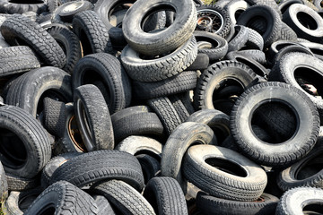 Old Used Tire Pile