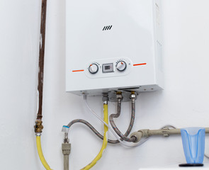 gas water heater in the kitchen