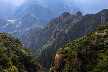Sanqingshan, Mount Sanqing National Park - Jiangxi Province China. National Geopark and Sacred Taoist Mountain, UNESCO World Heritage. Exotic Pine Trees, Yellow Granite Mountains, similar to Huangshan