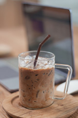Iced coffee in coffee shop