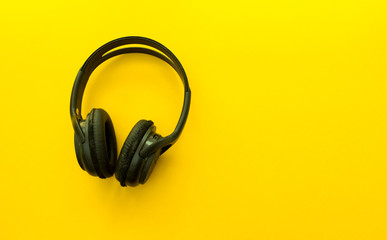 Headphone on a yellow background