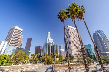 Afwasbaar Fotobehang Los Angeles De skyline van het centrum van Los Angeles