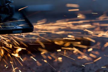 spark on a black background