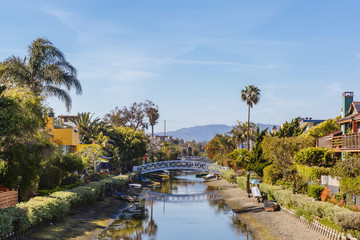 Canals and Houses in Venice, Los Angeles, California