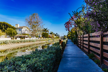Path by Canal in in Venice, Los Angeles, California