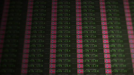 Stock Market Ticker Of A Thriving Economy - Norway Version