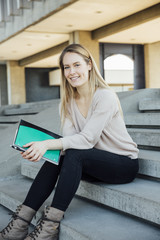 Portrait of a Blonde Female Caucasian Woman in Her Twenties