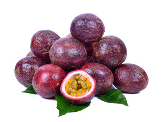 Passion fruit isolated on the white background