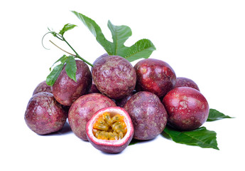 Passion fruit isolated on the white background