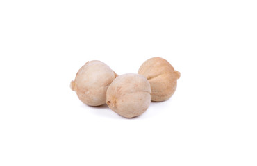 Exotic spices concept organic Siam or Thai Cardamom pods on white background