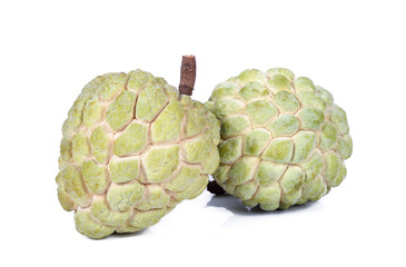 Fresh custard apple on white background