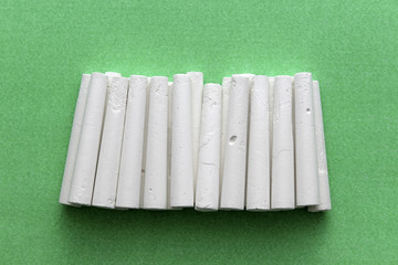 A pile of white chalk