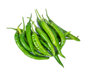 Green peppers isolated on white background