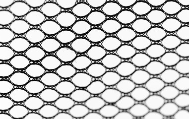 background, black synthetic fabric with holes